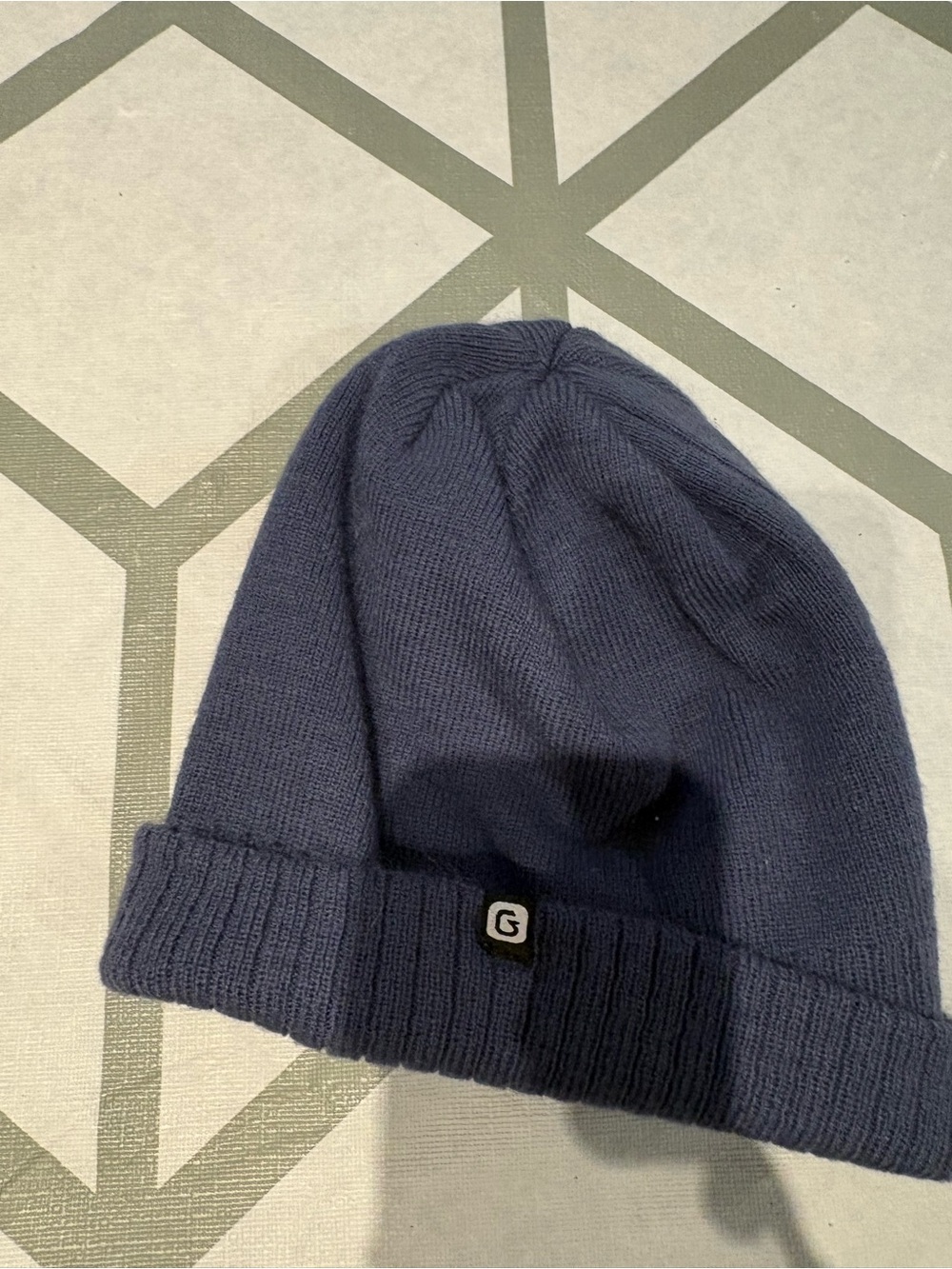 Gustin Navy Ribbed Knit Beanie